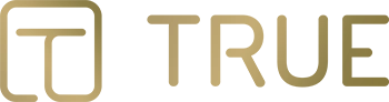True Management Services Logo Gold and beige gradient logo for True Management Services featuring a stylized "T" icon and the word TRUE in modern typography.
